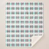 Couverture Sherpa Mid Century Mod Style atomique turquoise noir (Devant)