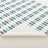 Couverture Sherpa Mid Century Mod Style atomique turquoise noir (3/4)