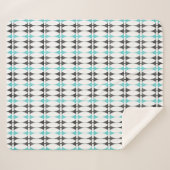 Couverture Sherpa Mid Century Mod Style atomique turquoise noir (Devant (Horizontal))