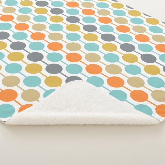 Couverture Sherpa Mid-Century Modern Retro Geometric Circles Pattern (3/4)