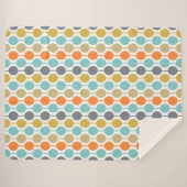 Couverture Sherpa Mid-Century Modern Retro Geometric Circles Pattern (Devant (Horizontal))