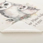 Couverture Sherpa Mignon bébé chouette mère Nom Date de naissance (3/4)