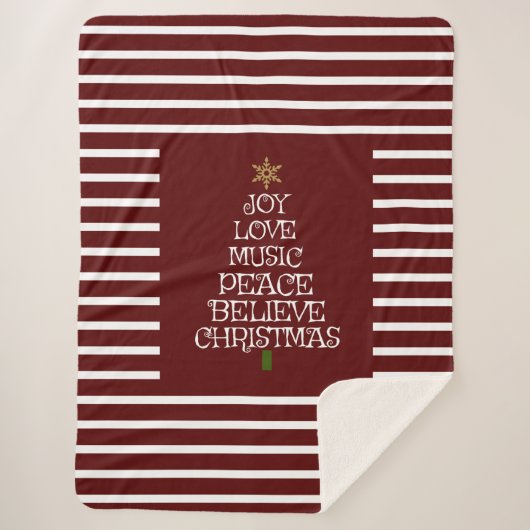 Couverture Sherpa Mignon esprit rouge/blanc de Noël (Devant)