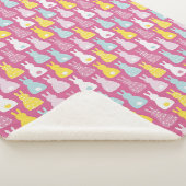 Couverture Sherpa Mignon lapin de Pâques rose motif (3/4)