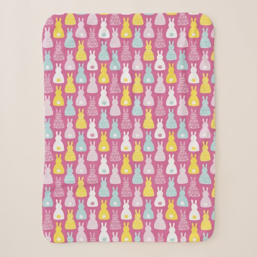 Couverture Sherpa Mignon lapin de Pâques rose motif (Devant)