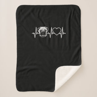 Couverture Sherpa Mignonne Chien Carlin Heartbeat Beau Chien Carlin