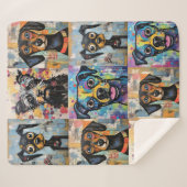 Couverture Sherpa Mignonne chiot drôle Chien Mélange Média Animal An (Devant (Horizontal))