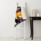 Couverture Sherpa Mignonne, citrouille d'Halloween, chat & fantôme (En situation)