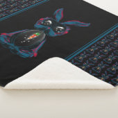 Couverture Sherpa Mignonne Eyes Rabbit en Yoga Pose Méditation (3/4)