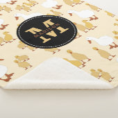 Couverture Sherpa Mignonne Mère Canard & Bébé Motif Monogramme (3/4)