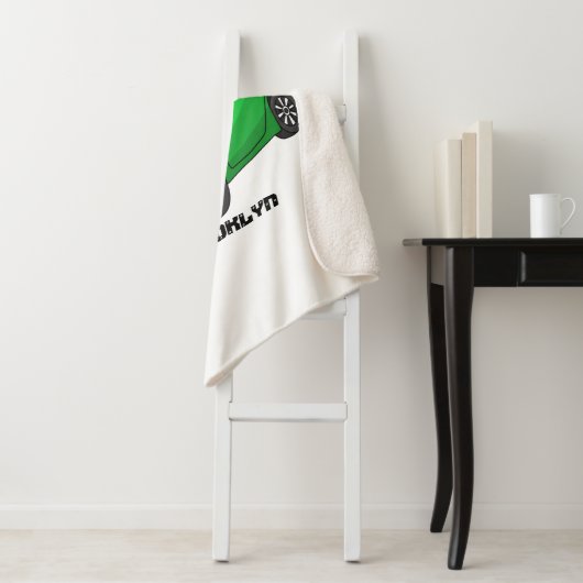 Couverture Sherpa Mignonne micro-voiture verte (En situation)