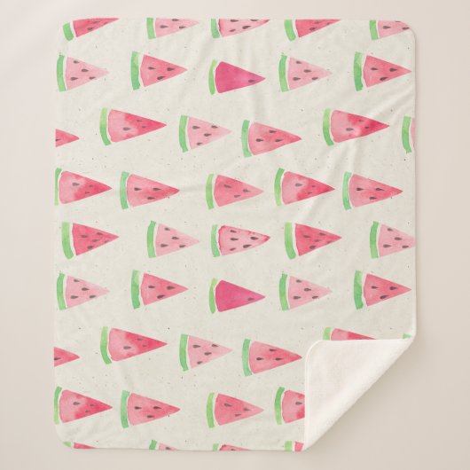 Couverture Sherpa Mignonne pastèque : motif d'aquarelle transparente (Devant)