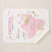 Couverture Sherpa Mignonne Sleeping Teddy Ours Bébé Fille Statistiqu (Devant (Horizontal))