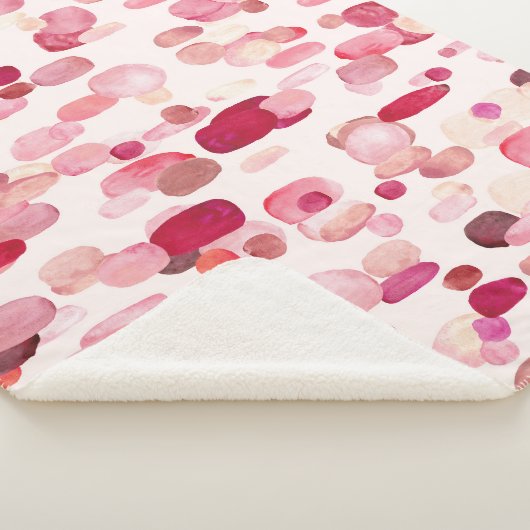 Couverture Sherpa Mignonnes Zones Rouges Roses Simples (3/4)