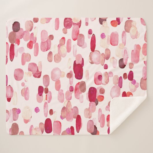 Couverture Sherpa Mignonnes Zones Rouges Roses Simples (Devant (Horizontal))