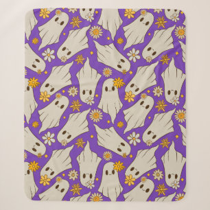Couverture Sherpa Mignons fantômes motif Halloween