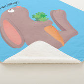 Couverture Sherpa Mignons lapin lapin lapin assis avec dessin de car (3/4)