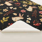 Couverture Sherpa Mignons lapins : Motif à main aquarelle (3/4)