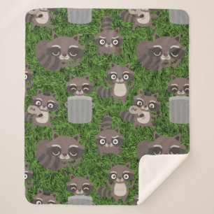 Couverture Sherpa mignons raccoons poubelle poubelle caissons