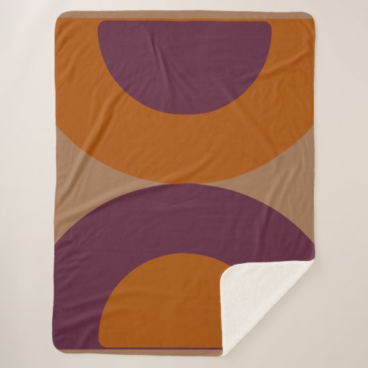 Couverture Sherpa Milieu du siècle moderne Wineberry Gold (Devant)