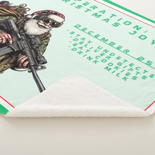 Couverture Sherpa Militaire amusant/Père Noël de Noël (3/4)