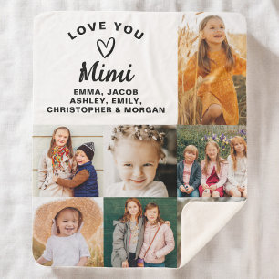 Couverture Sherpa MiMi We Love you Hearts Modern Photo Collage