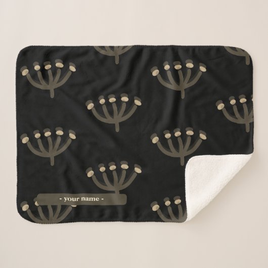 Couverture Sherpa Mimosas Fleuris Personnalisés Belle Nuit (Devant (Horizontal))