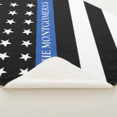 Couverture Sherpa Mince Ligne bleue Police Indicateur Nom du monogra (3/4)