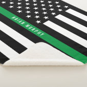 Couverture Sherpa Mince Ligne verte Drapeau Militaire Monogramme Gra (3/4)