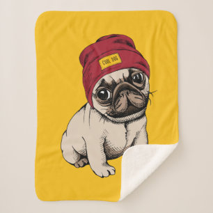 Couverture Sherpa Mini carlin de hippie de chiot