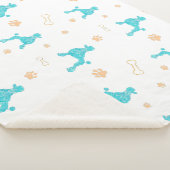 Couverture Sherpa Minimal Pastel Blue Poodle Silhouette Blanket (3/4)