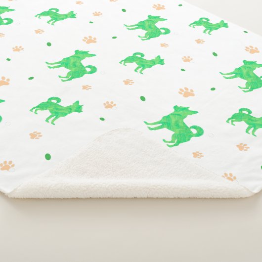 Couverture Sherpa Minimal Pastel green chihuahua Silhouette blanket (3/4)