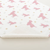 Couverture Sherpa Minimal Pastel pink Labrador Retriever Blanket (3/4)