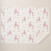 Couverture Sherpa Minimal Pastel Pink Poodle Pattern Blanket (Devant (Horizontal))