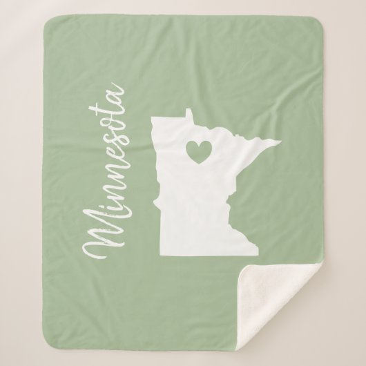 Couverture Sherpa Minnesota carte d'état amour à la maison (Devant)
