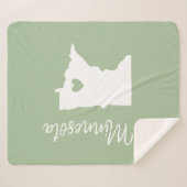 Couverture Sherpa Minnesota carte d'état amour à la maison (Devant (Horizontal))