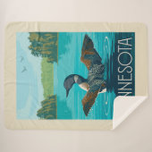 Couverture Sherpa Minnesota | Loon (Devant (Horizontal))
