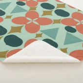 Couverture Sherpa Mint Diamant Fleur Moderne Du Mi Siècle (3/4)