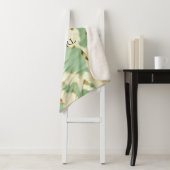 Couverture Sherpa Mint Green Cream Gold Cowhide (En situation)