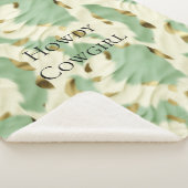 Couverture Sherpa Mint Green Cream Gold Cowhide (3/4)