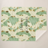 Couverture Sherpa Mint Green Cream Gold Cowhide (Devant (Horizontal))