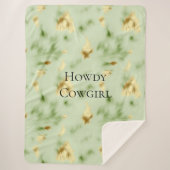 Couverture Sherpa Mint Green Gold Cowhide (Devant)