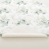 Couverture Sherpa Mint Green Pastel Floral Greenery Motif (3/4)