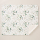 Couverture Sherpa Mint Green Pastel Floral Greenery Motif (Devant (Horizontal))