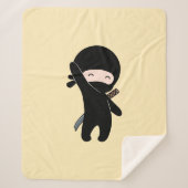 Couverture Sherpa Minuscule Ninja heureux sur Jaune (Devant)