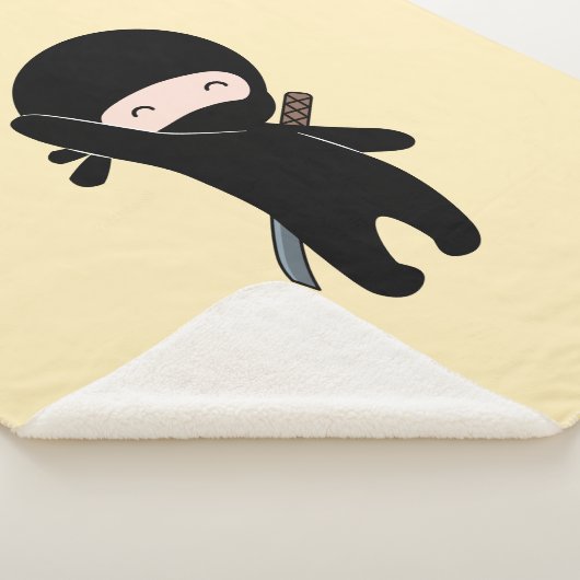 Couverture Sherpa Minuscule Ninja heureux sur Jaune (3/4)