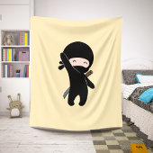 Couverture Sherpa Minuscule Ninja heureux sur Jaune