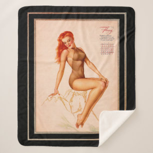 Couverture Sherpa Miss Février Varga Girl 1946 Pin-up Calendrier