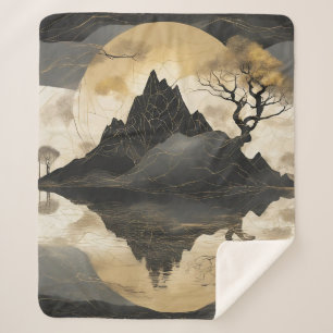 Couverture Sherpa Misty Mountain Black & Gold