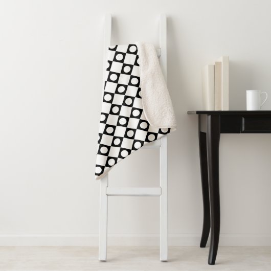 Couverture Sherpa Mod Retro 60's White (En situation)